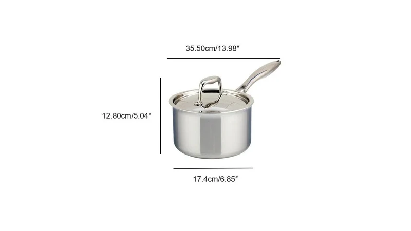 CASSEROLE ACIER INOXYDABLE 3 PLIS, 2 L. & COUVERCLE MEYER