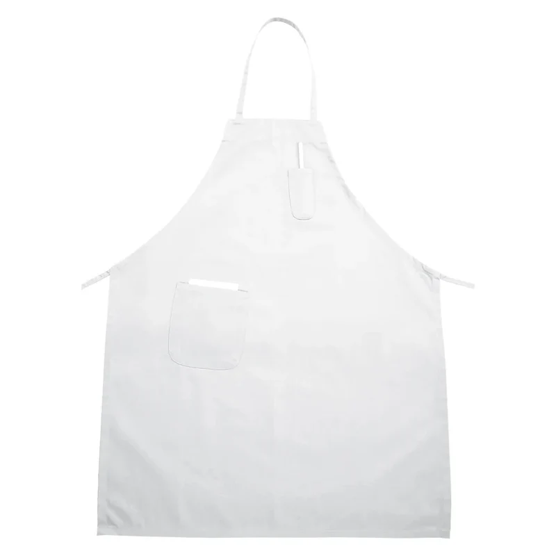 TABLIER BAVETTE BLANC AVEC POCHE WINCO