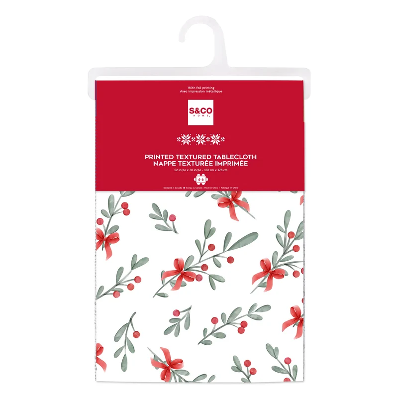 NAPPE 52" X 70" FEUILLES DE GUI SAFDIE