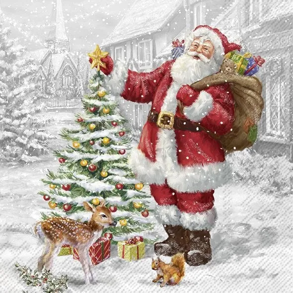 PQT (20) SERVIETTES "PÈRE NOËL & SAPIN" CARSIM