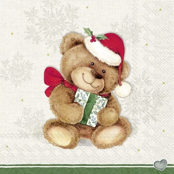 PQT (20) SERVIETTES "OURSON DE NOËL" CARSIM