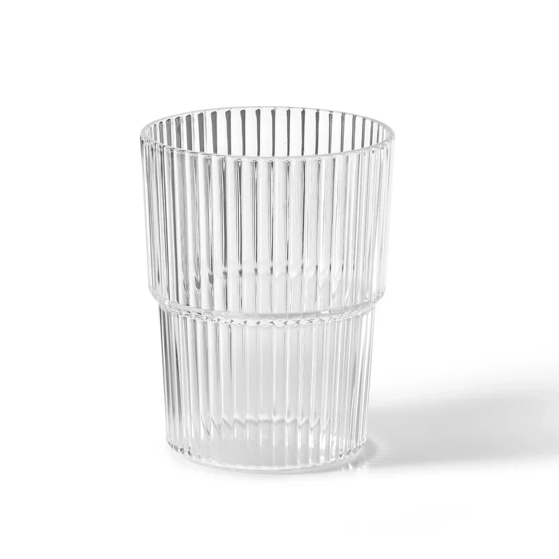 VERRE À EAU À RAINURES TRANSPARENT 450ML. RICARDO