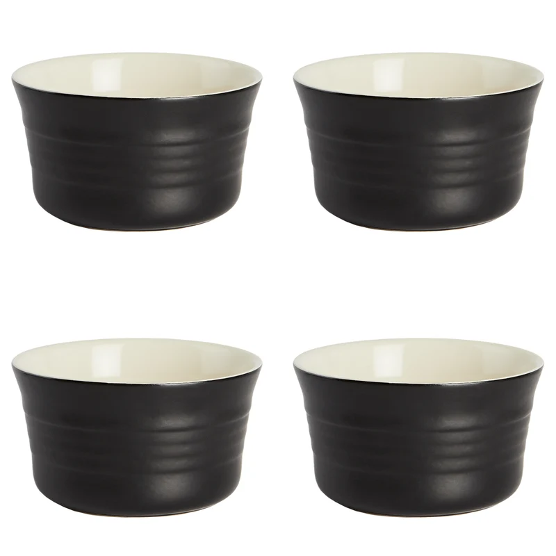 ENS. (4) RAMEQUINS NOIR VINTAGE SAFDIE