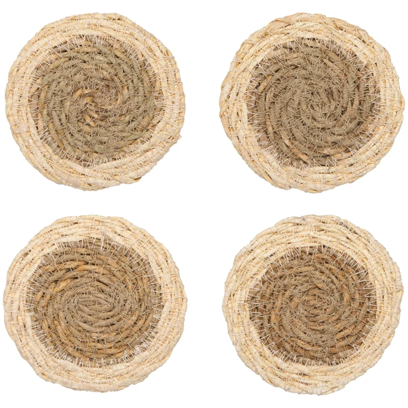 ENS. (4) SOUS-VERRES PAILLE BLANCHE DANICA