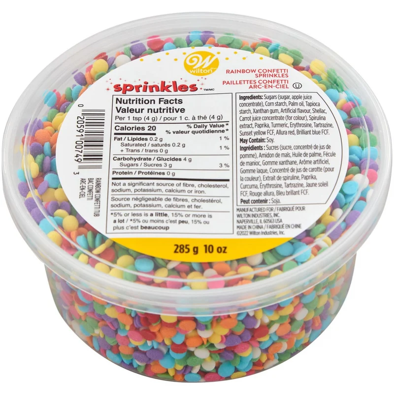 MÉLANGE BONBON CONFETTIS ARC-EN-CIEL 10.5 OZ. WILTON
