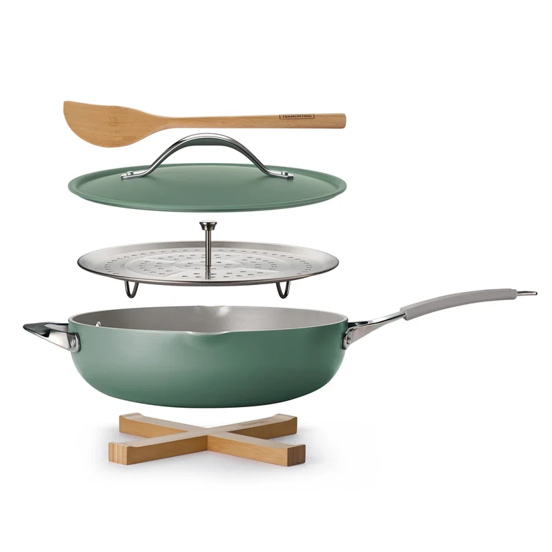 CHAUDRON 5QT - ÉTUVEUSE & ACCES. VERT TRAMONTINA
