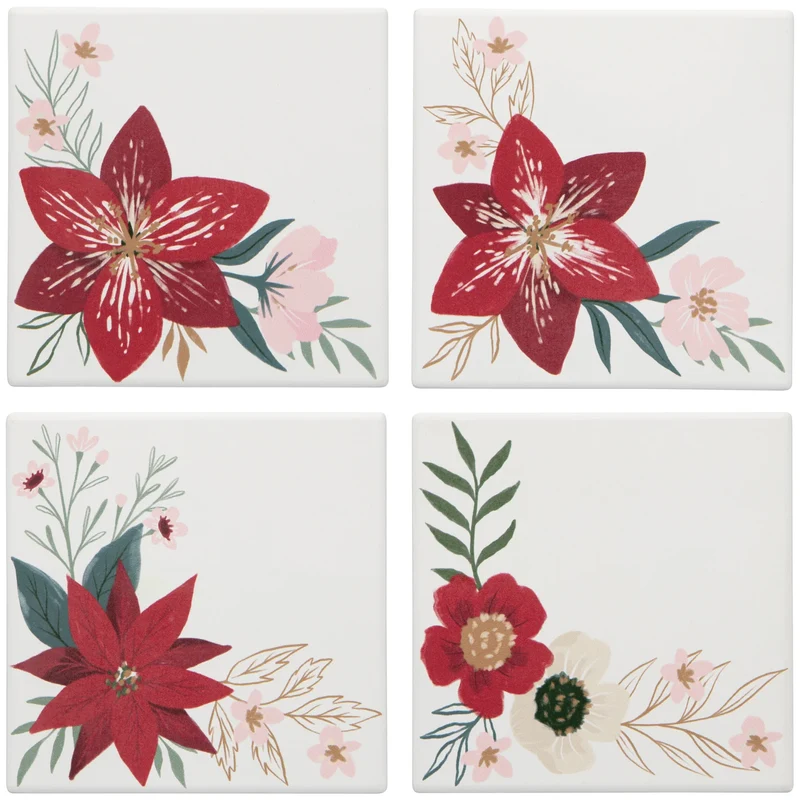 ENS. (4) SOUS-VERRE AMARYLLIS DANICA