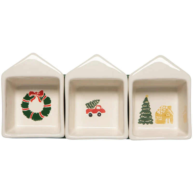 ENS. (3) BOLS ET PLATEAU NOËL DANICA