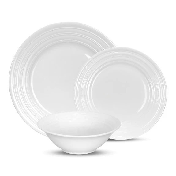 ENS. À DÎNER 12 PCES BIANCO STRIPE INTER CONTINENTAL