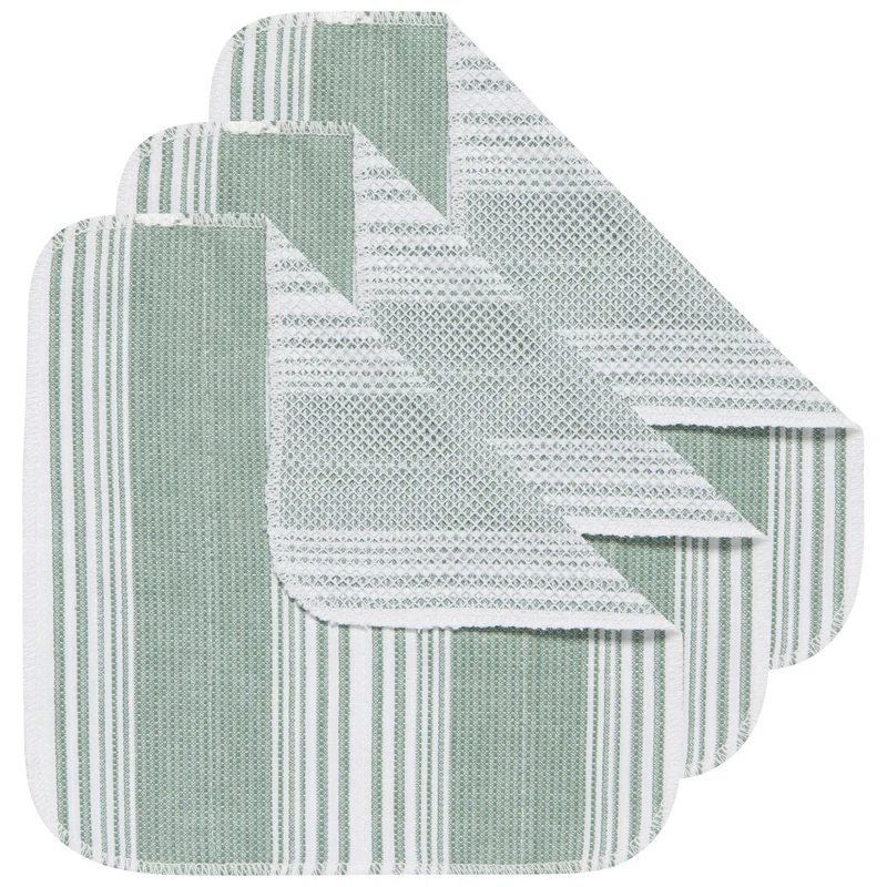 PQT (3) LAVETTES 10" X 10" VERTES DANICA