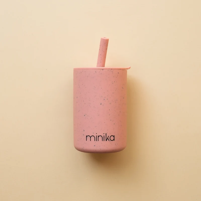 VERRE EN SILICONE AVEC PAILLE SORBET MINIKA