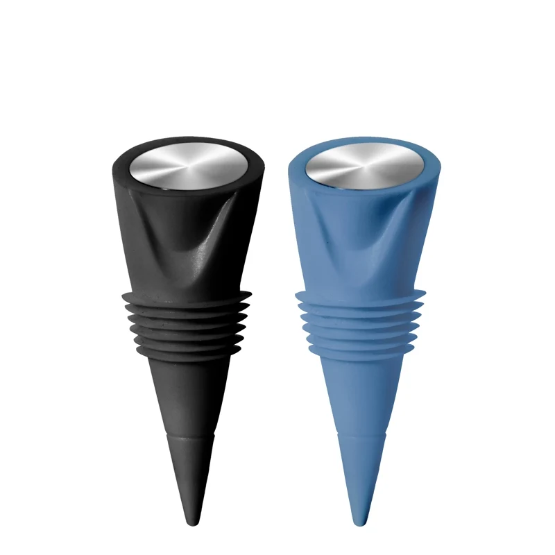 ENS. (2) BOUCHONS À VIN SILICONE DANESCO