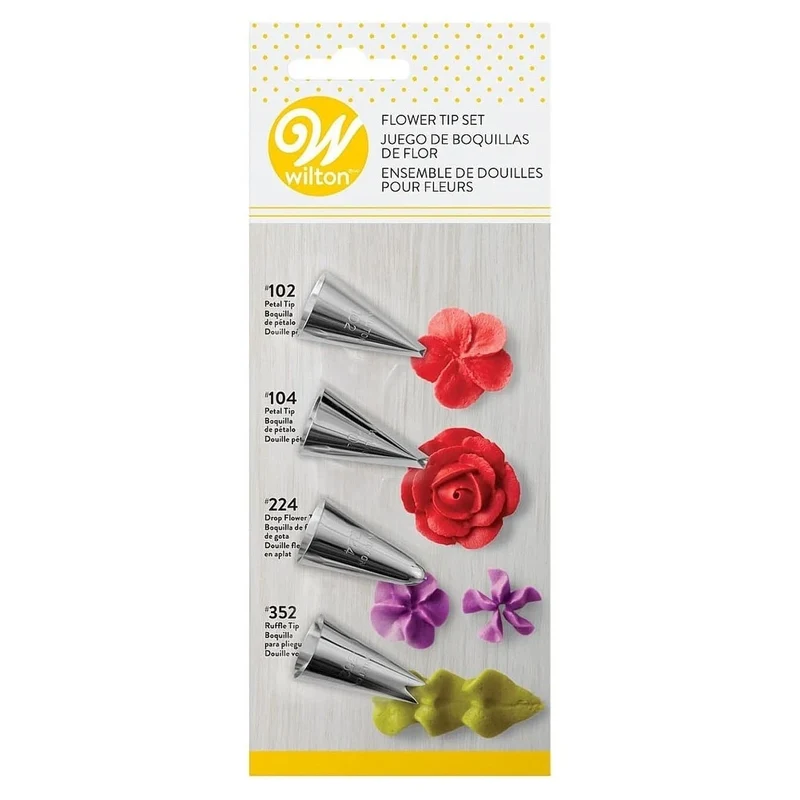 ENS. (4) DOUILLES POUR FLEURS WILTON