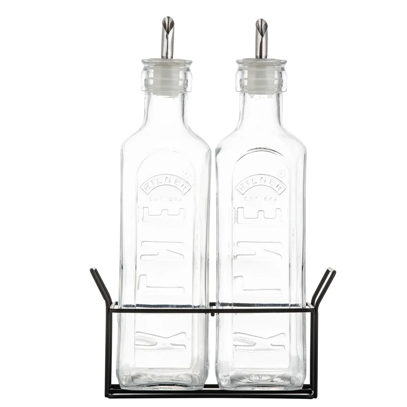 ENS. (2) BOUTEILLES HUILE/VINAIGRE DANESCO