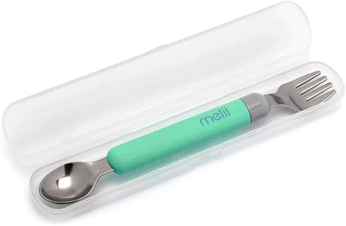 ENS. FOURCHETTE & CUILLÈRE DÉTACHABLE VERTE MELII