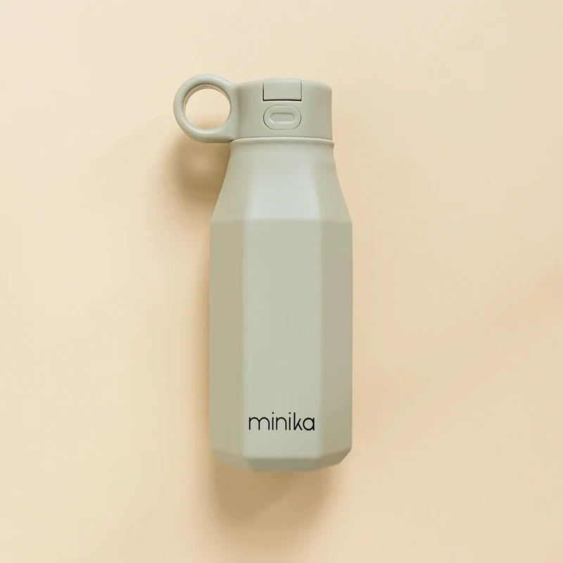 BOUTEILLE D'EAU SILICONE & PAILLE SAGE MINIKA