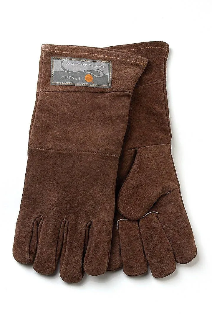 ENS. (2) GANTS ISOLANTS POUR BBQ EN CUIR FOX RUN