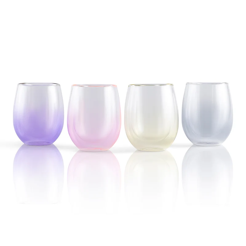 ENS. (4) VERRES COULEURS 380 ML. SAFDIE