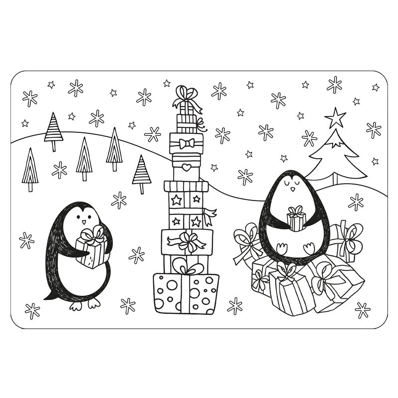 NAPPERON À COLORIER AMIS PINGOUINS SAFDIE