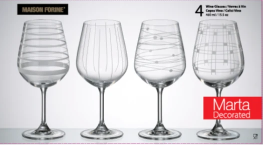 ENSEMBLE (4) VERRES À VIN MARTA 460 ML. KAYALI