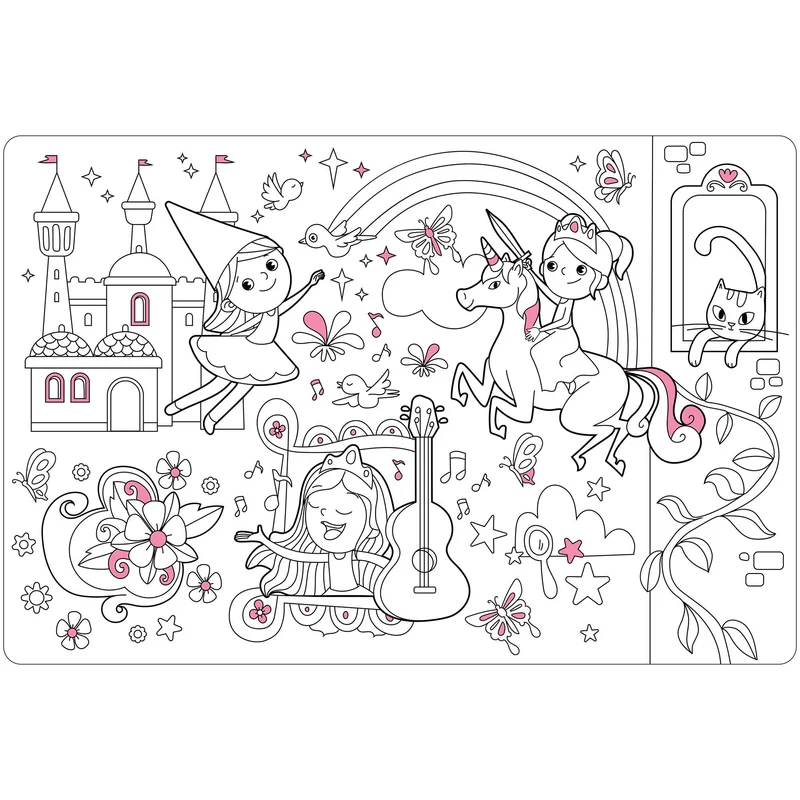 NAPPERON À COLORIER PRINCESSES SAFDIE