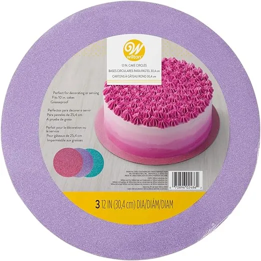PLATEAU À GÂTEAU 12" COUL. ASSORTIES (3) WILTON