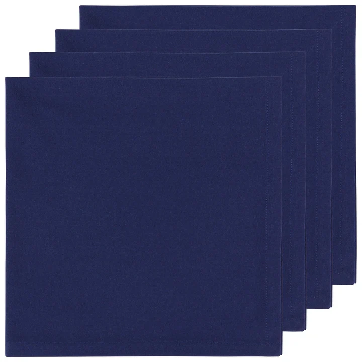 ENS. (4) SERVIETTES DE TABLE INDIGO DANICA