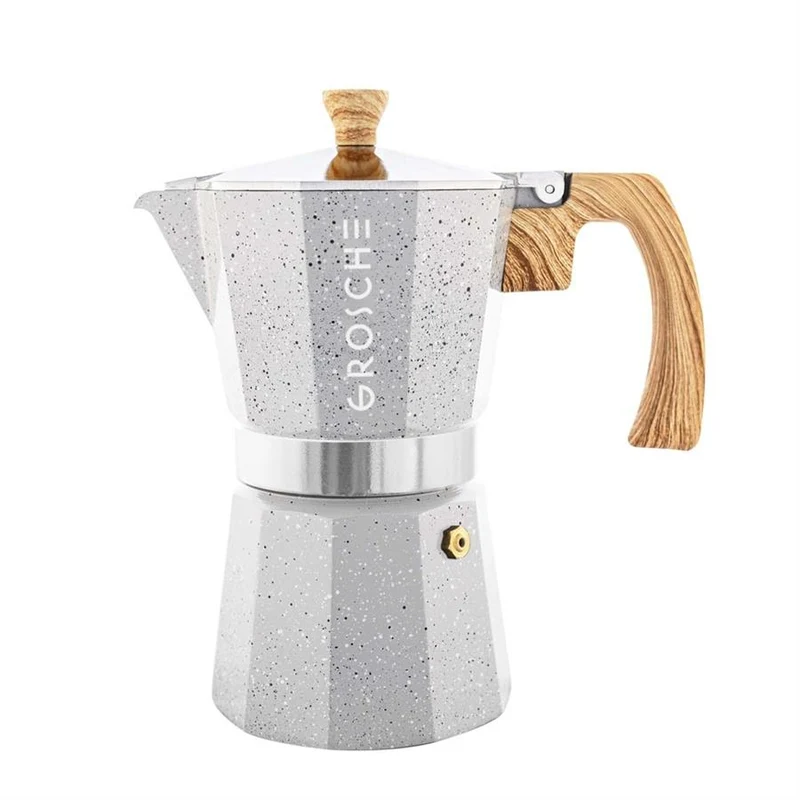 CAFETIÈRE ITALIENNE MILANO 9 TASSES GRISE GROSCHE
