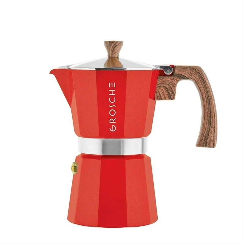 CAFETIÈRE ITALIENNE MILANO 6 TASSES ROUGE GROSCHE