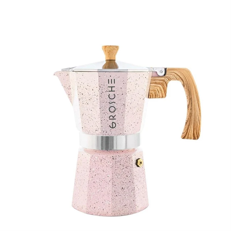 CAFETIÈRE ITALIENNE MILANO 6 TASSES ROSE GROSCHE