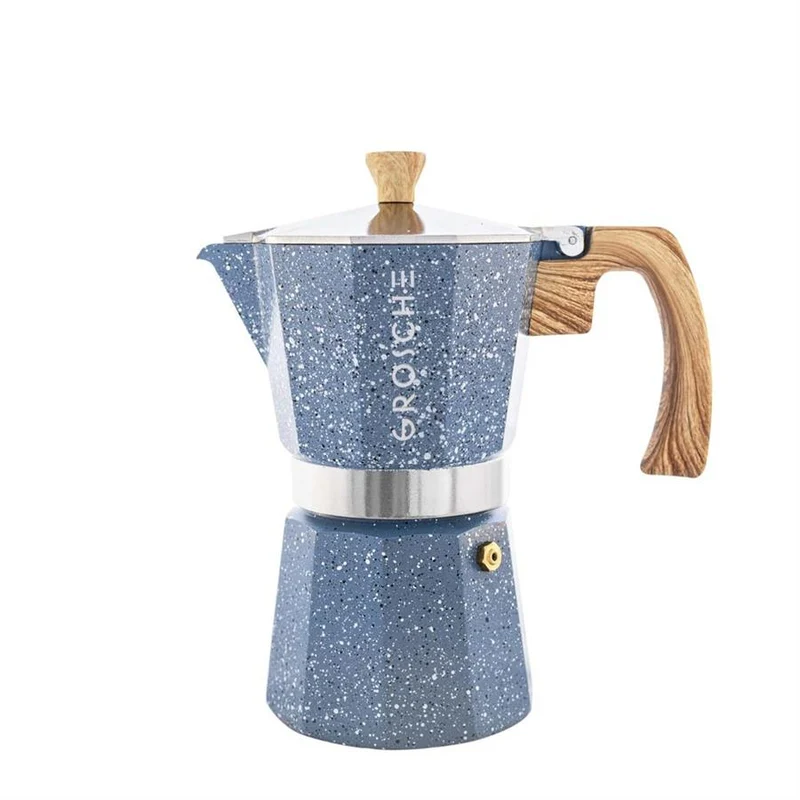 CAFETIÈRE ITALIENNE MILANO 6 TASSES BLEUE GROSCHE