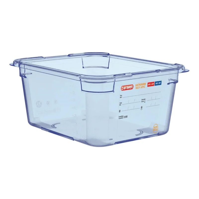 Araven ABS Food Storage Container Blue GN 1/2 150mm
