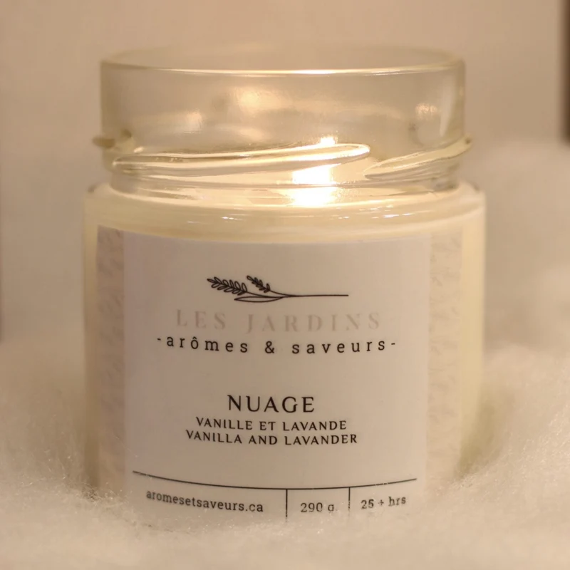 CHANDELLE NUAGE/VANILLE JARDINS ARÔMES ET SAVEURS