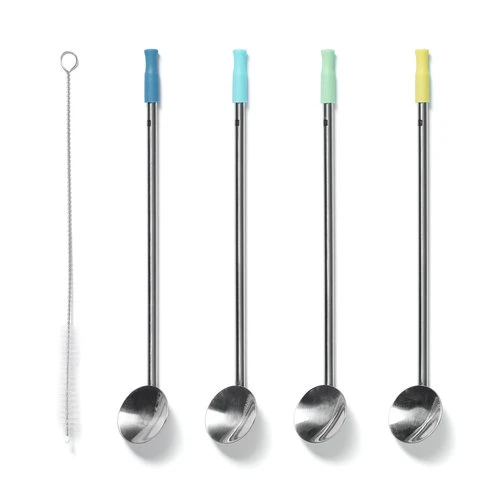 ENS PAILLE-CUILLÈRE AVEC BOUT EN SILICONE RICARDO *DISC*