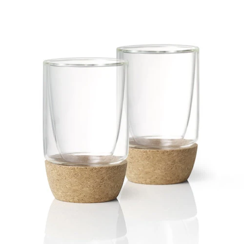 ENS 2 VERRES DOUBLE PAROI BASE EN LIÈGE RICARDO