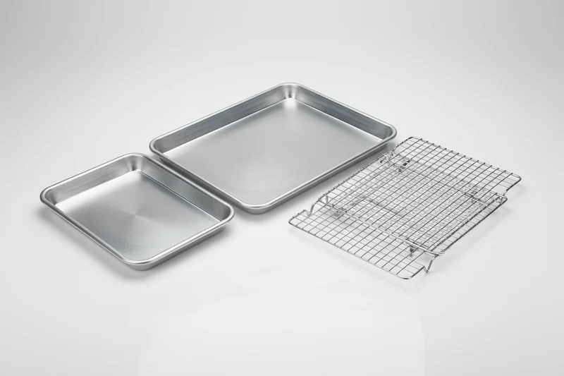 Complete Baking Essentials Bundle – Aluminium Sheet Pans & Cooling Rack Set
