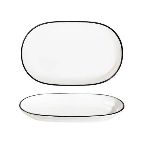 Modest Black Oval Platter 28 x 18cm / 11" x 7" - Pack of 6