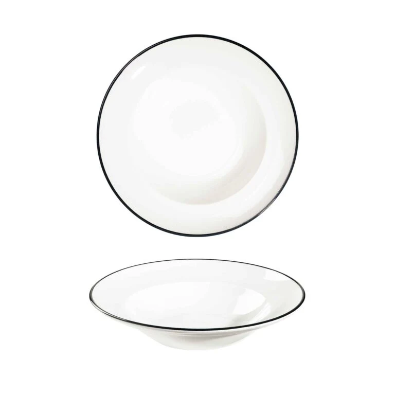 Modest Black Pasta Plate 25cm / 9 ¾" - 420ml / 17 ¾oz - Pack of 12