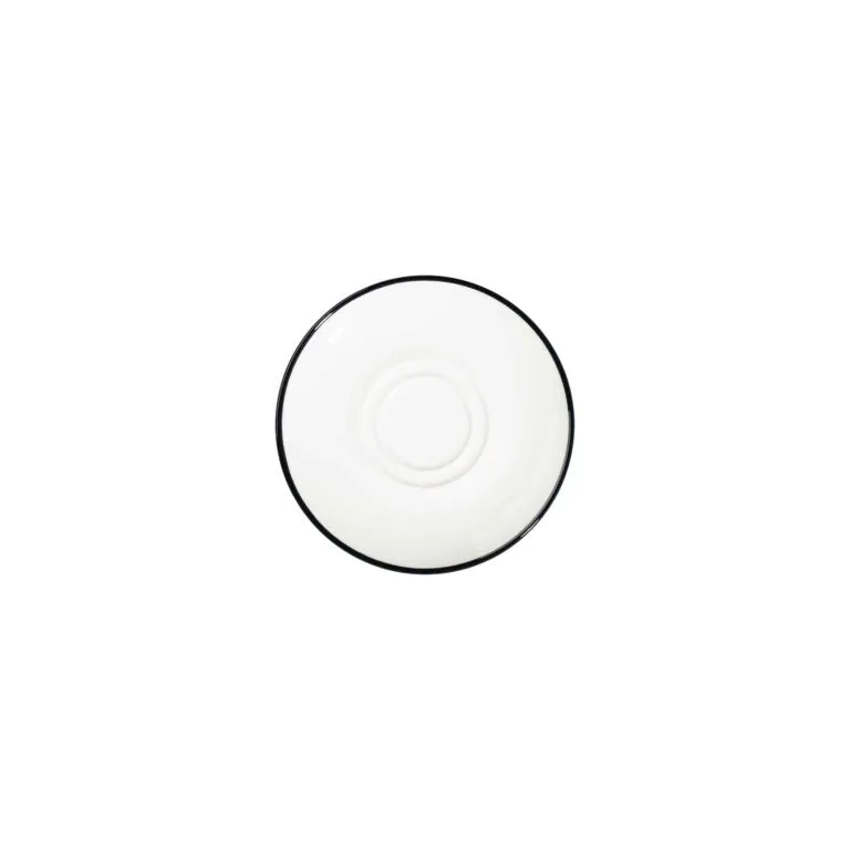 Modest Black Double Well Saucer 16cm / 6 ¼" - Pack of 12