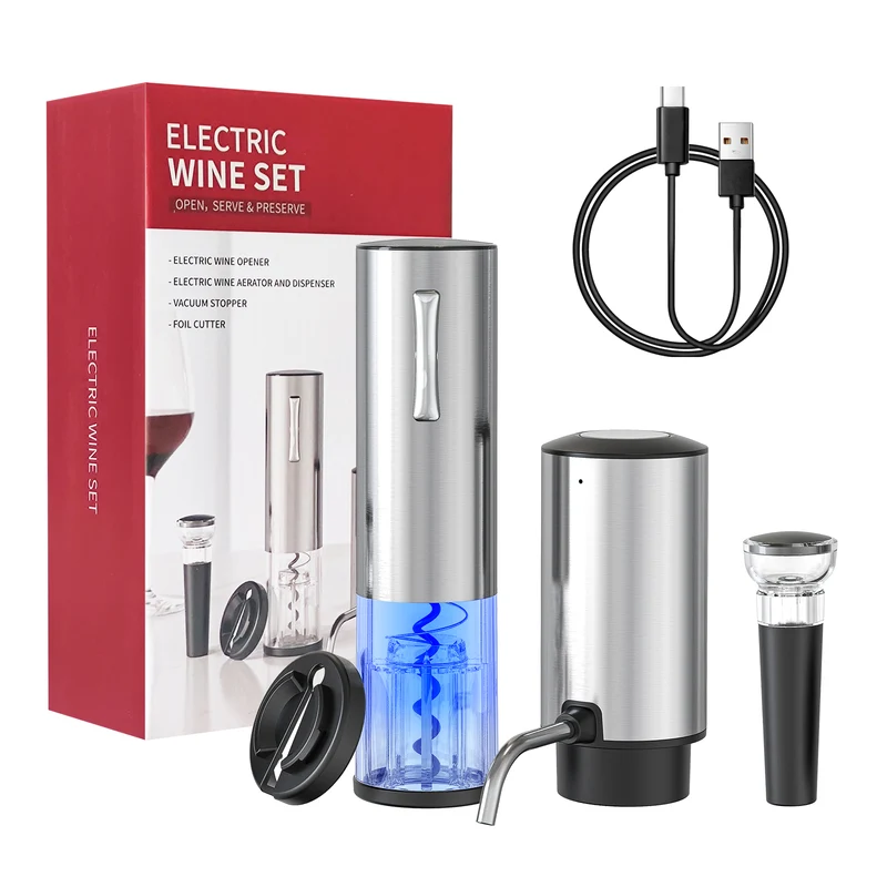 Tire-bouchon Électrique Ensemble Cadeau 4-en-1