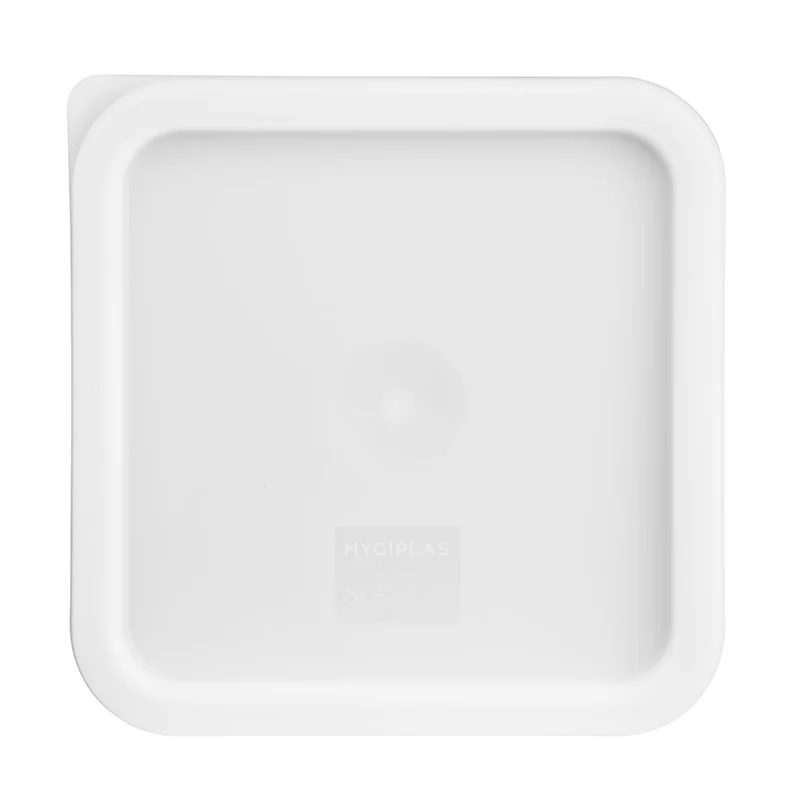 Hygiplas Polycarbonate Square Food Storage Container Lid White Medium