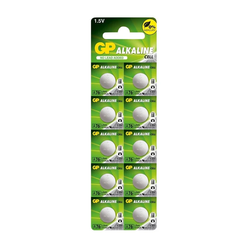 GP Battery LR44 A76 (Pack of 10)