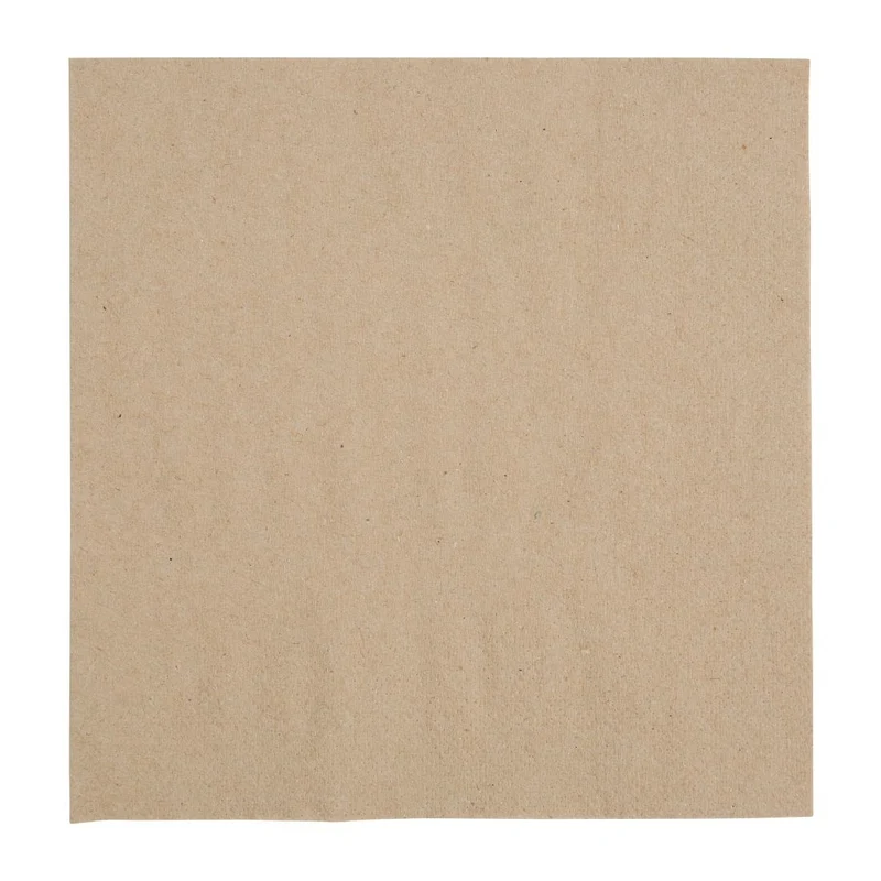 Fiesta Recyclable Recycled Lunch Napkin Kraft 33x33cm 2ply 1/4 Fold (Pack of 2000)