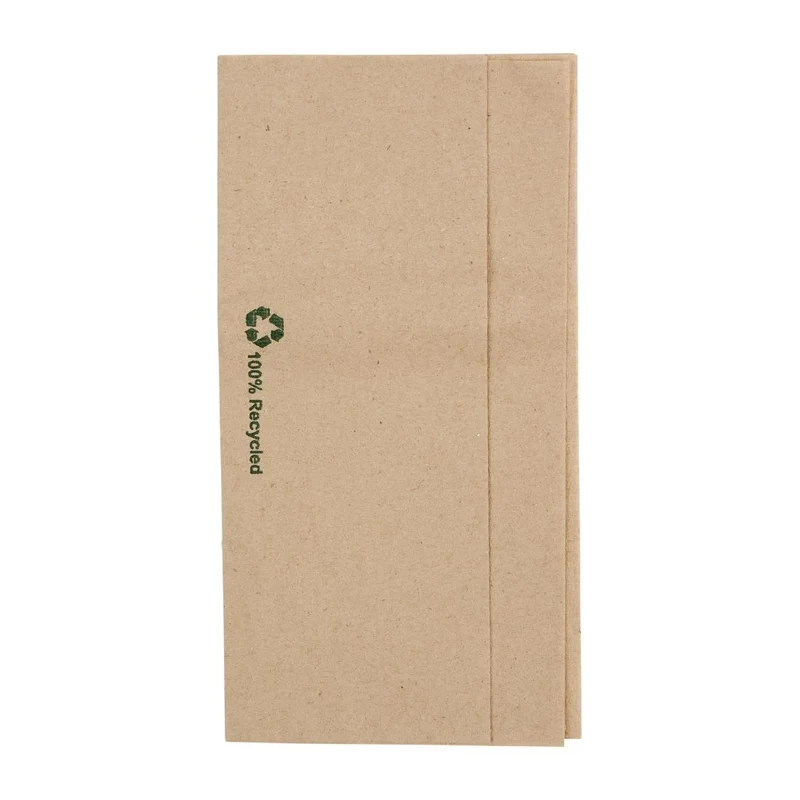 Fiesta Recyclable Recycled Lunch Napkin Kraft 32x30cm 1ply Dispenser Fold (Pack of 6000)