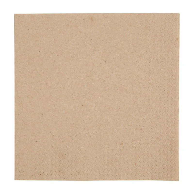 Fiesta Recyclable Recycled Cocktail Napkin Kraft 24x24cm 2ply 1/4 Fold (Pack of 4000)