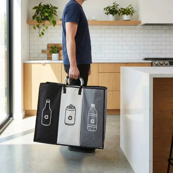 Poubelle de cuisine tri | Compartiments 3 en 1
