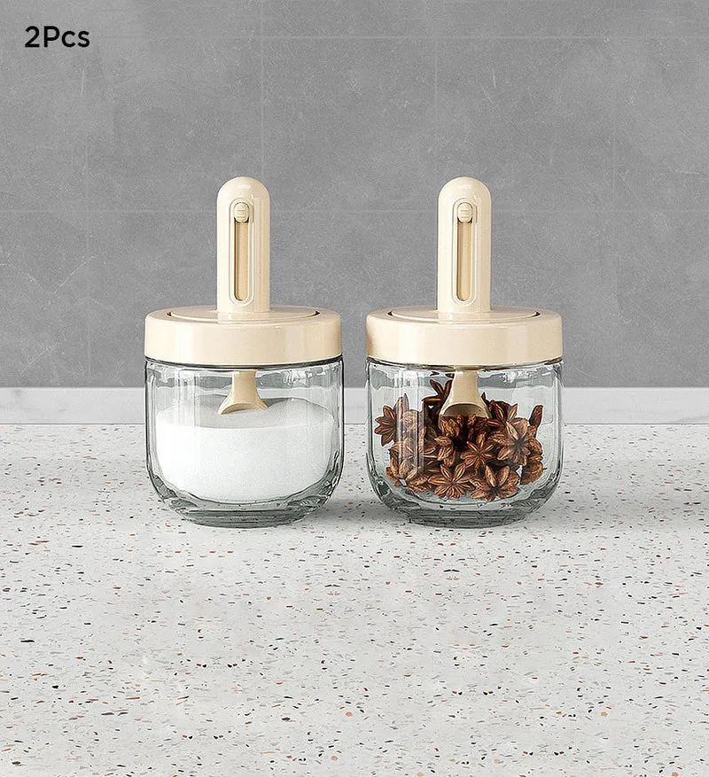 Joybos® Glass Seasoning Jar avec Cuillère F123