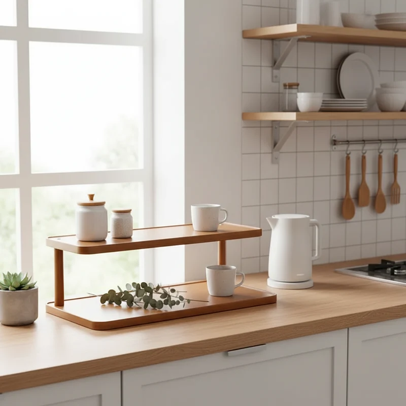 ETAGERE CUISINE BOIS | Érable 2 niveaux