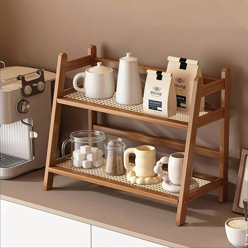 ETAGERE CUISINE BOIS | 2 niveaux design naturel