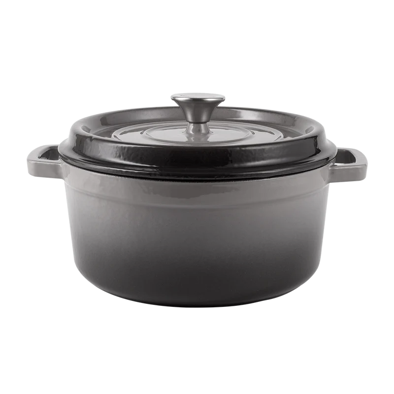 Marmites en fonte émaillée rétro avec couvercle - ombre 2,2 l Vintage Cuisine